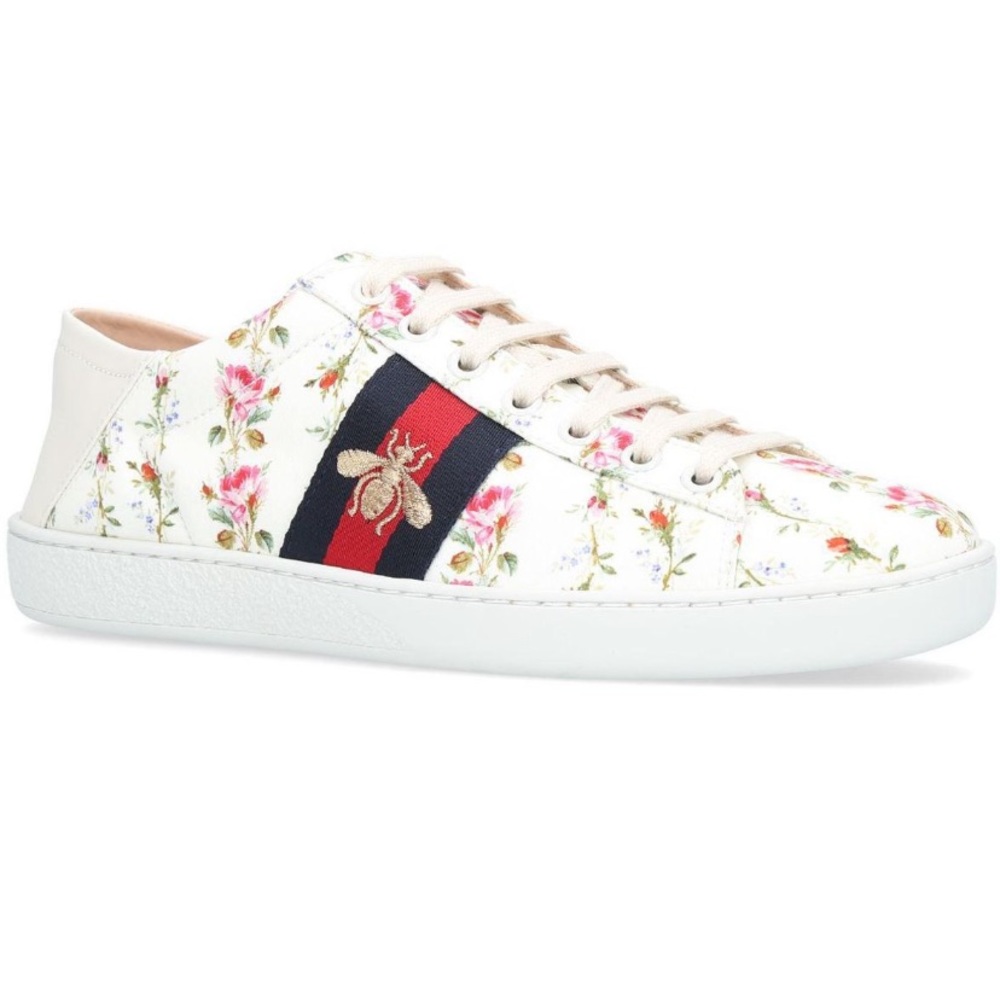 Gucci Ace Rose Print low top sneakers